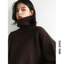 CHIC VEN Cozy Korean Knit Turtleneck Sweater for Women - Stylish Winter Pullover Top 2022  ourlum.com   