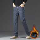 Tall Men Denim Pants Fleece Thick Warm Winter Stretch Jean