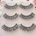 NEW 3Pairs Mink Lashes 3D Mink Eyelashes Invisible Band Natural Black Mink False Eyelash Full Strip cilios posticos Reusable  ourlum.com 3pairsC34  