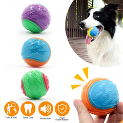 Interactive Squeaky Dog Ball Toy for Teeth Cleaning and Bite Resistance