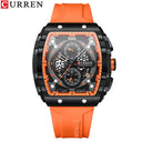 Curren 8442 Men's Luxury Chronograph Quartz Watch Casual Date Wristwatch with Silicone Band