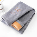 Cozy Bunny Kids Leggings for Autumn and Winter  ourlum.com Light Gray 100 2-3T 