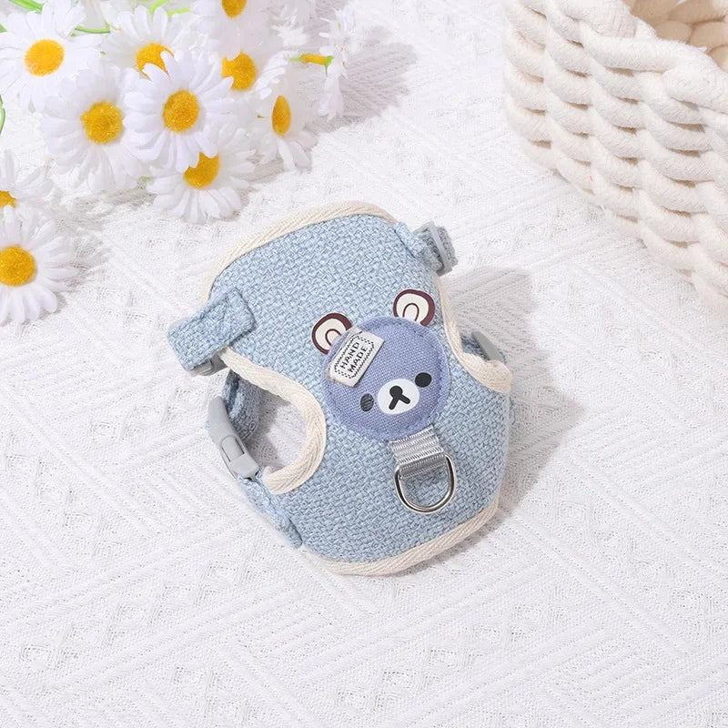 Cute Dog Chest Harness Leash: Stylish and Comfortable Small Pet Gear  ourlum.com Blue S (1.5-3KG) 