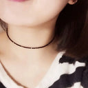 Fashion Brand Simple Black Beads Short Necklace Femme Choker