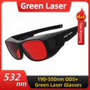 190-550nm OD 5+ 532nm Green Laser Safety Glasses Red Lenses