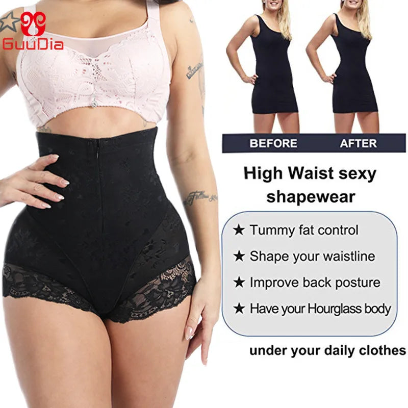 Luxe Lace Body Shaper with Zipper - Double Control Shapewear for Women