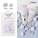 4.5g Acrylic Flower Nail Art Decoration Mixed Size White Rhinestones Silver Gem Manicure Tool Accessories For DIY Nail Design  ourlum.com 50Pc-SCH03  