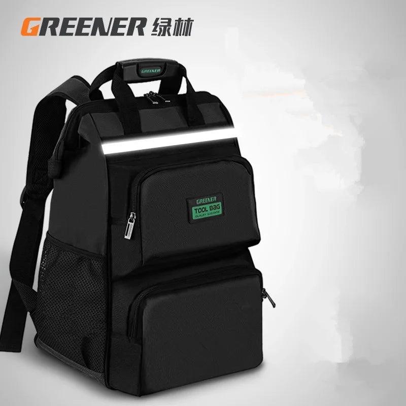 GREENERY Tool Backpack Upgrade Tool Bag Electrician Bag 1680D Oxford Waterproof Wear-Resistant Strong Tool Storage Toolkit  ourlum.com   