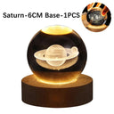 USB LED night light, Galaxy Crystal Ball lamp, 3D planet moon lamp, home decoration  ourlum.com A-Saturn-1PCS  