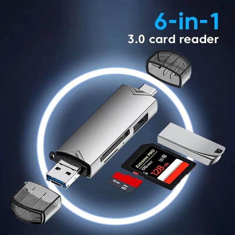 6-in-1 USB Multi Card Reader: High-Speed Data Transfer Solution  ourlum.com   