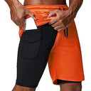 Men's 2 in 1 Running Shorts Gym Workout Quick Dry Sportswear