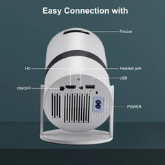 Mini Projector HY310W 5G WIFI BT5.1 Android 4K Movie From HD HY310 Portable Projctor Home Cinema 720P Outdoor Beamer