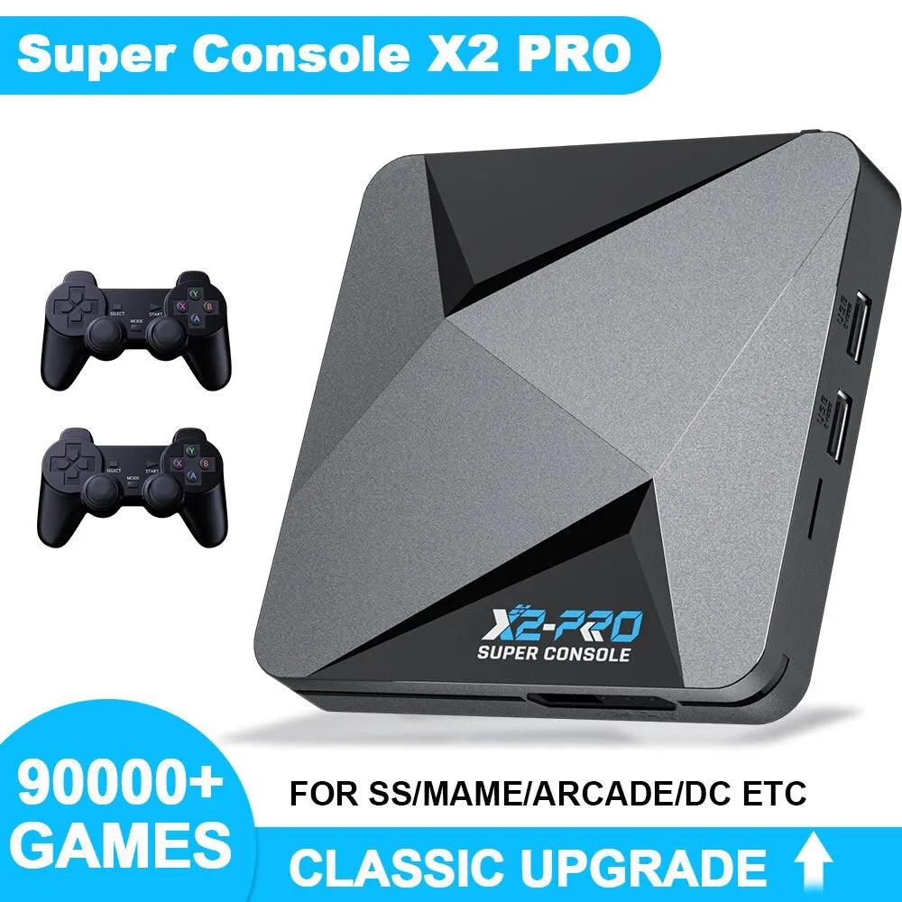 KINHANK Retro Video Game Console Super Console X2 Pro with 90000 Video Games for PS1/DC/MAME/SS with Gamepad Kid Gift Game Box  ourlum.com   