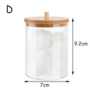 Acrylic Cotton Pad and Swab Holder with Bamboo Lid: Stylish Bathroom Organizer  ourlum.com D  