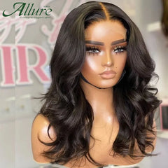 Premium Body Wave Transparent Lace Front Human Hair Wig - Pre-Plucked Brazilian Wavy Style for Effortless Elegance