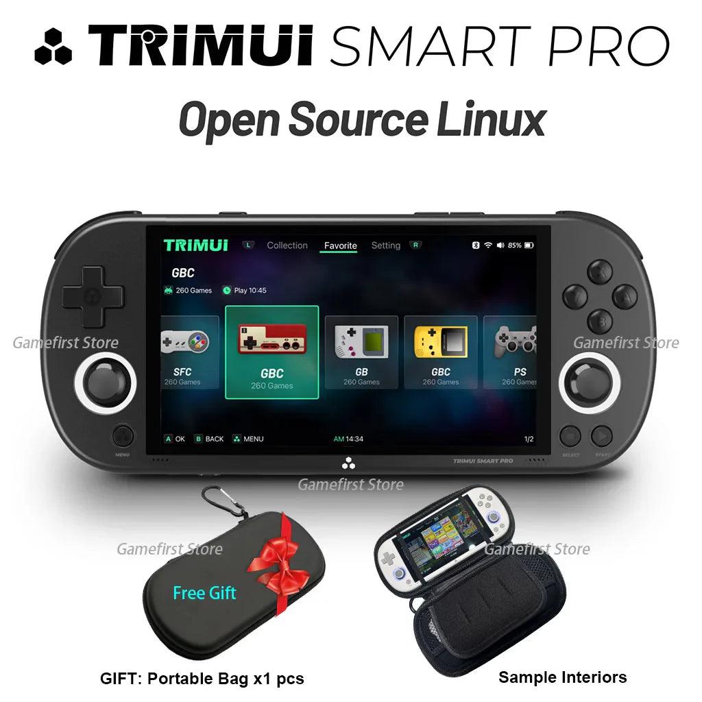 TRIMUI Smart Pro Retro Handheld Game Console 5000mAh 4.96 Inch IPS Screen 30000+ Games Portable Video Game Players  ourlum.com   