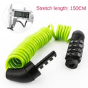 Portable 4-Digit Combination Steel Cable Lock for Bicycle Security