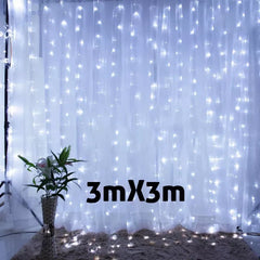 3M LED Fairy Curtain Lights: Festive Home Decor & Navidad Delight