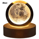 USB LED night light, Galaxy Crystal Ball lamp, 3D planet moon lamp, home decoration  ourlum.com Moon-A  