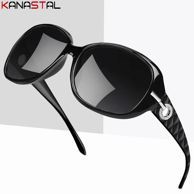 Stylish Women's Polarized UV400 Sunglasses with Retro Diamond Butterfly Frame for Fashion and Outdoor Protection