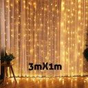 3M LED Fairy Curtain Lights: Festive Home Decor & Navidad Delight  ourlum.com 3mX1m warm white CN 