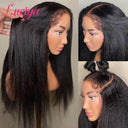 Natural Kinky Straight 13x4 Lace Front Wig with 4C Edges