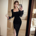 Bronzing Velvet Banquet Dress Luxurious Winter Elegance