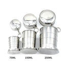 Compact Stainless Steel Folding Cup for Outdoor Travel