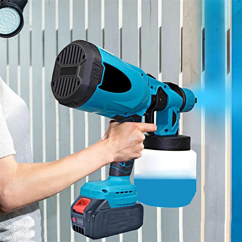 Electric Spray Gun 800ML High Power Cordless Handheld Electric Paint Sprayer Home DIY Easy Spraying For Makita 18V Battery  ourlum.com   