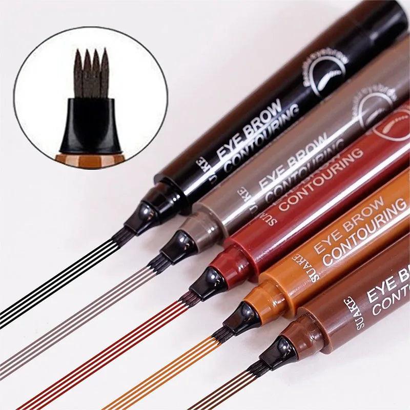 Microblading Eyebrow Pen Makeup  Waterproof Liquid Eyebrow Pencil Long Lasting Eyebrow Tattoo Pen Cosmetic 4 Points Eyebrow Pen  ourlum.com   