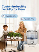 KINSCOTER 3L Ultrasonic Air Humidifier with Remote Control and Timer - Large Capacity Aroma Diffuser for Home and Plants