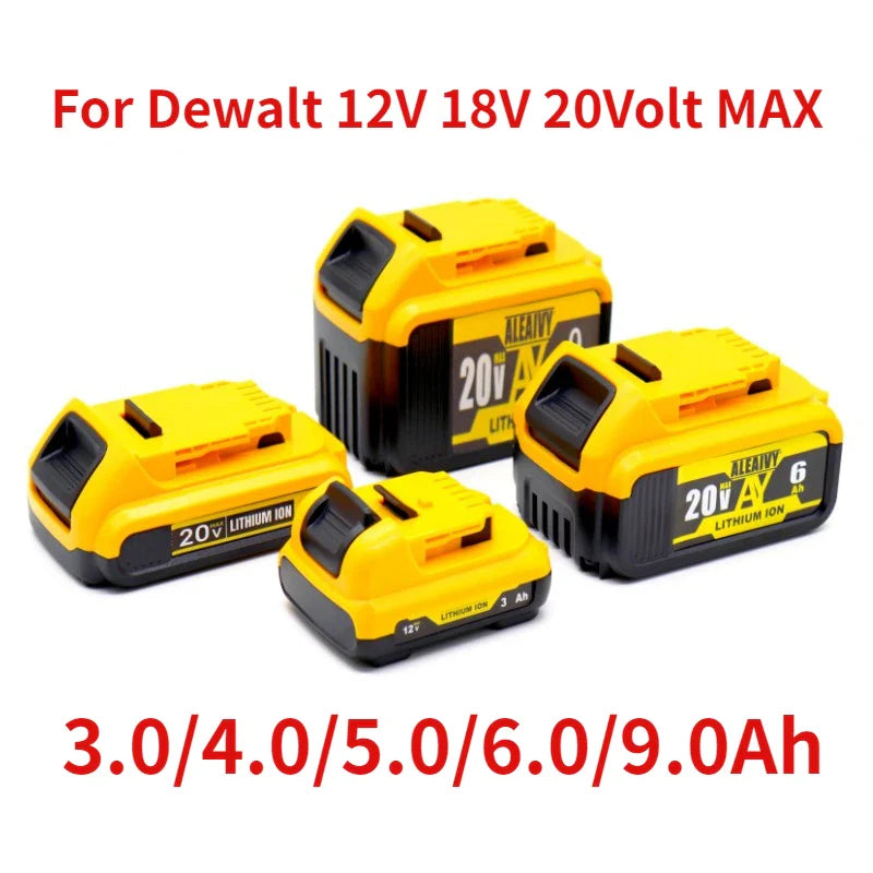 9000mAh Dewalt Lithium Battery Replacement for DCB205 & DCB206, High Capacity Power Tool Battery