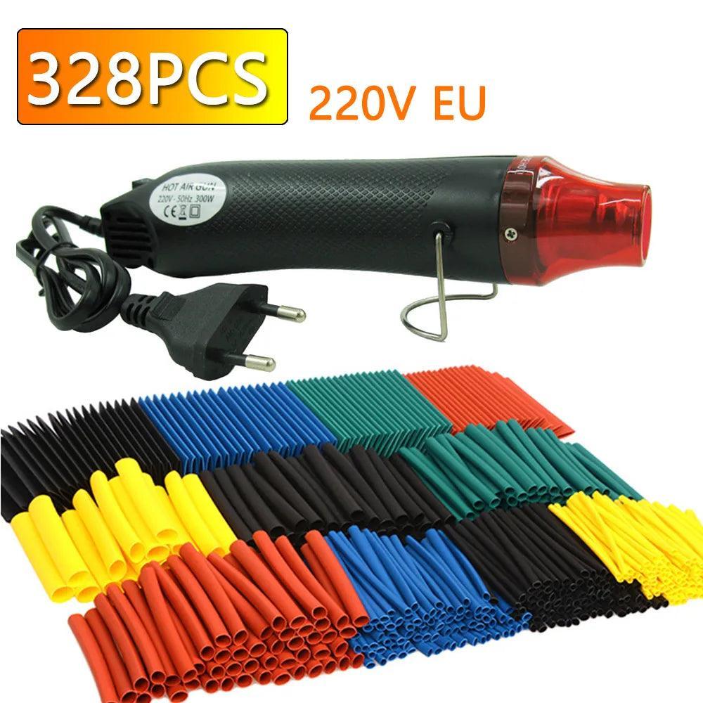 Electric Power 300W Heat Gun with Color-Coded Tubes for Precise Shrink Wrapping and Tube Shrinking  ourlum.com   