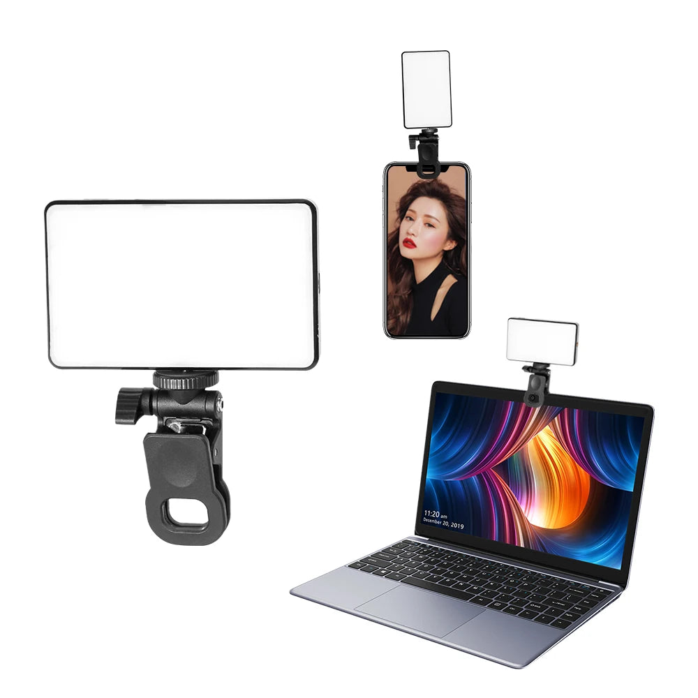 Portable Clip-on LED Selfie Light with Adjustable Brightness & Long Battery Life for iPhone Samsung Huawei Xiaomi Smartphones  ourlum.com   