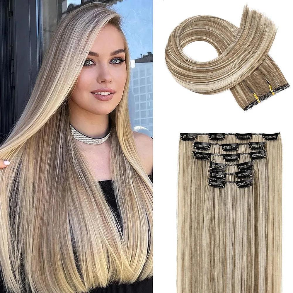 Black Ombre Heat Resistant Hair Extensions for Women