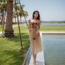 Chic Retro Mesh Beach Dress with Princess Collar Summer Elegance