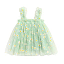 Ma&Baby Daisy Tulle Dress for Girls - Summer Party Beach Holiday Clothing  ourlum.com green 3-4Years 