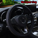 Artificial Leather Three-Dimensional Embossed Car Steering Wheel Cover 14.5-15 Inches