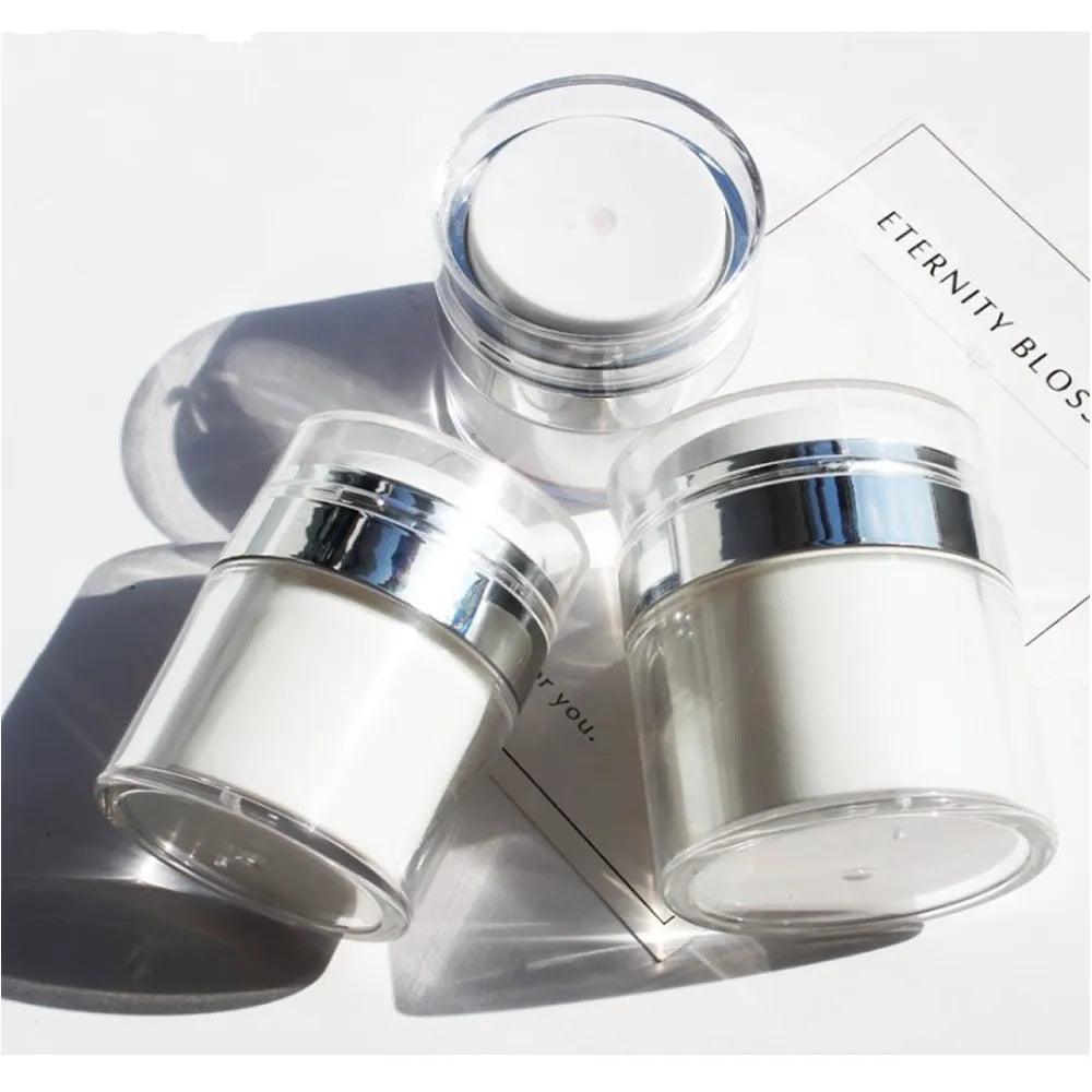 1pc 15g 30g 50g Cosmetic Jar Empty Acrylic Cream Cans,Press Cream Jar,Vacuum Bottle,Sample Vials,Airless Cosmetic Container New  ourlum.com   