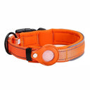 Anti-Lost Pet Dog Collar with Apple Airtag Tracker: Waterproof Reflective Design  ourlum.com orange S(30-37cm) United State