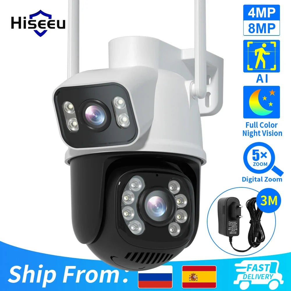 Hiseeu PTZ Wifi Camera: Advanced AI Human Detection & Security  ourlum.com 4MP NO SD Card EU plug CHINA