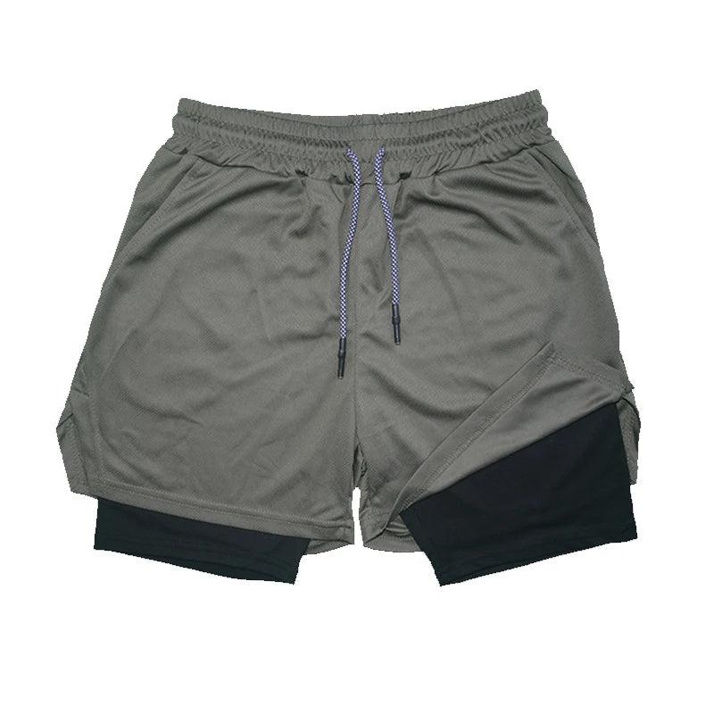 Ultimate Men's Double Layer Fitness Shorts - Ideal for Gym, Beach, Pool, and Summer Activities  ourlum.com   