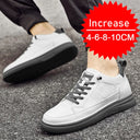 Casual Men Elevator Shoes Height Increase White Black 6CM