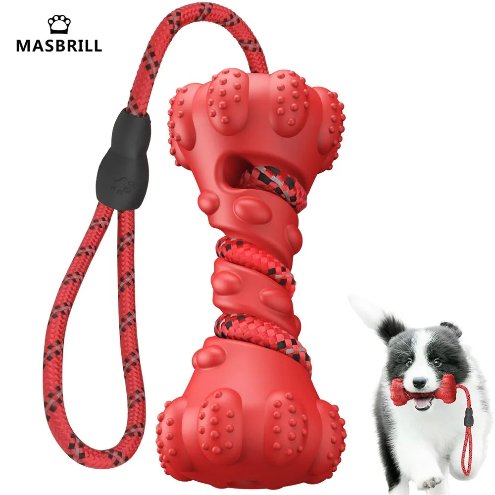 MASBRILL Interactive Rubber Dog Toy for Small Large Dogs - Dental Health Chew Toy  ourlum.com   