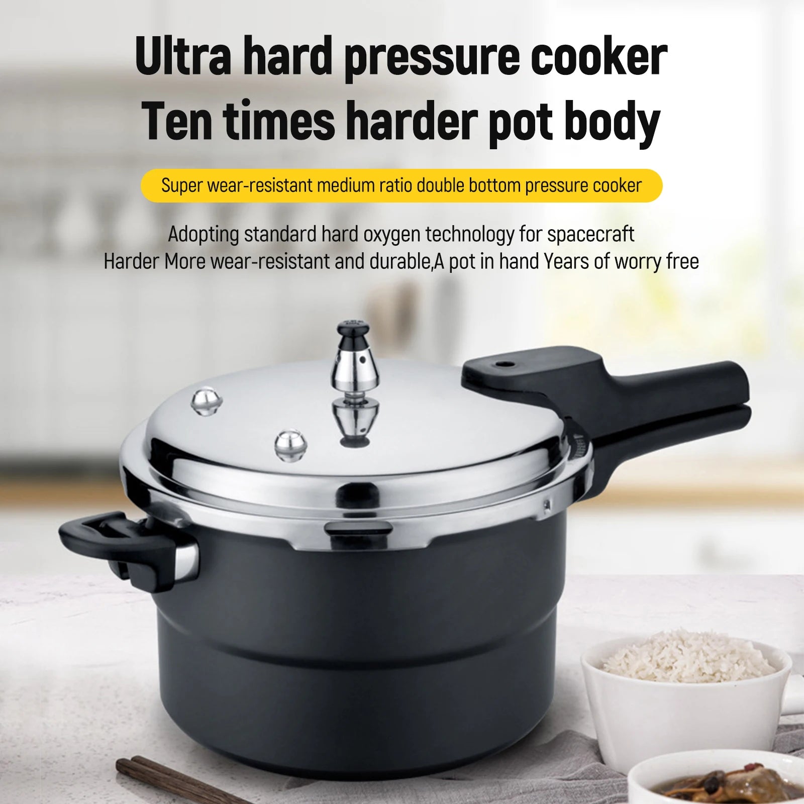 Ultra-Durable Stainless Steel Pressure Cooker for Gas & Induction Stoves - 4L to 10L with Non-Stick Coating & Safety Features