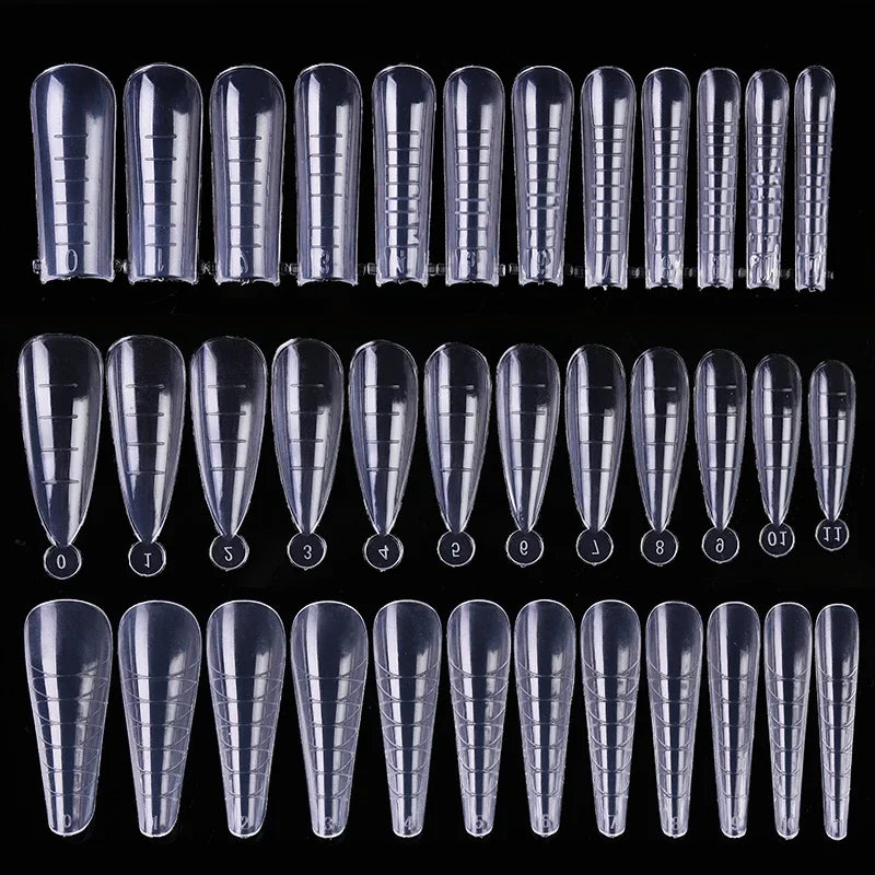 Extension False Nail Tips Acrylic Fake Finger UV Gel Polish Quick Building Mold Sculpted Full Cover Nail Tips Manicures Tool Set  ourlum.com   