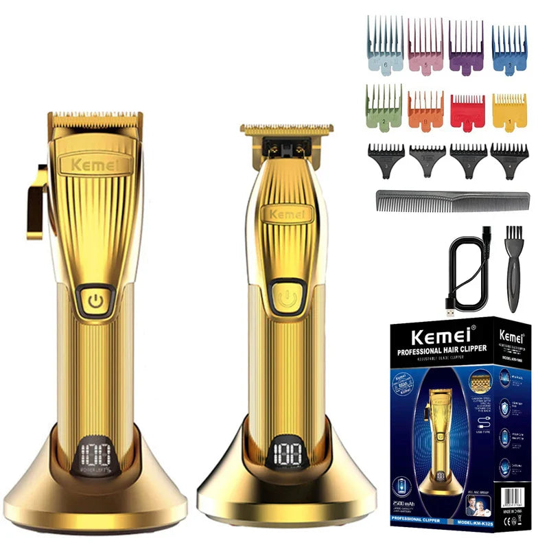 Kemei Professional Hair Trimmer For Men Grooming Electric Beard Trimmer Rechargeable Clipper Hair Cutting Machine Set