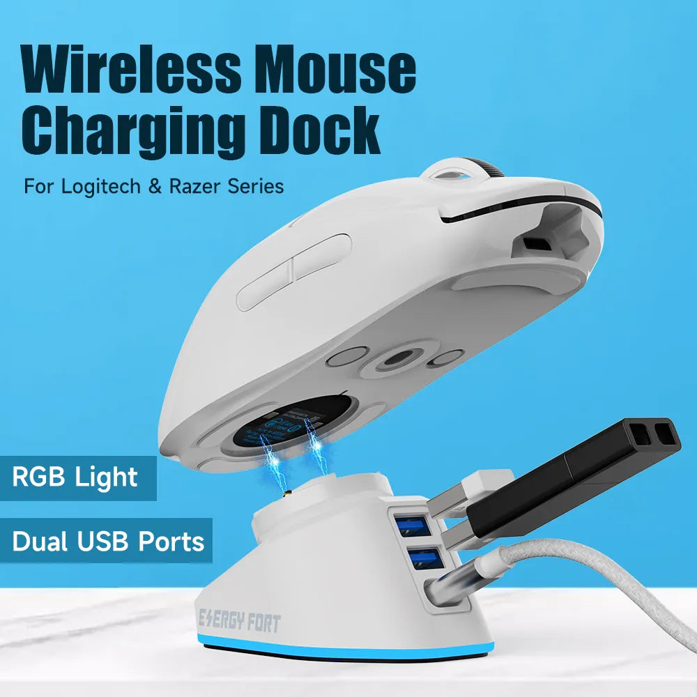 Wireless Gaming Mouse Charger Stand: RGB Fast Charging Dock  ourlum.com   