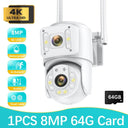 8MP Dual Lens Outdoor Security Camera: Advanced Human Detection & Night Vision  ourlum.com 1PCS-8MP-64G Card EU plug CHINA