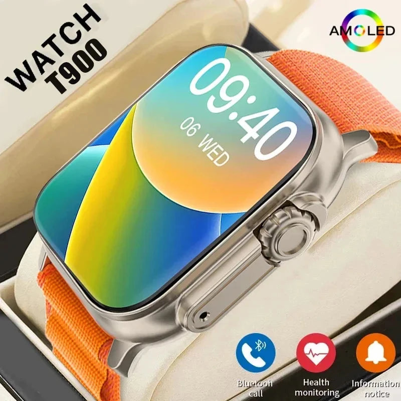 LAXASFIT T900 Ultra Bluetooth Smartwatch - Health Monitoring, Message Alerts & Call Functions for Android & iOS